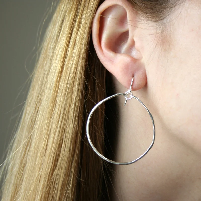 Silk fringe earrings-Currie Hoops - Sterling Silver