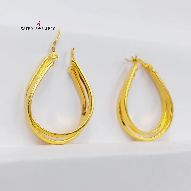 Coiled cord earrings-Hoop Earrings