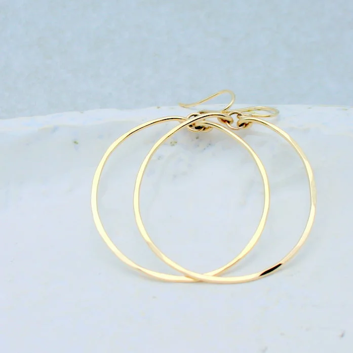 Bamboo style earrings-Currie Hoops - Gold Filled