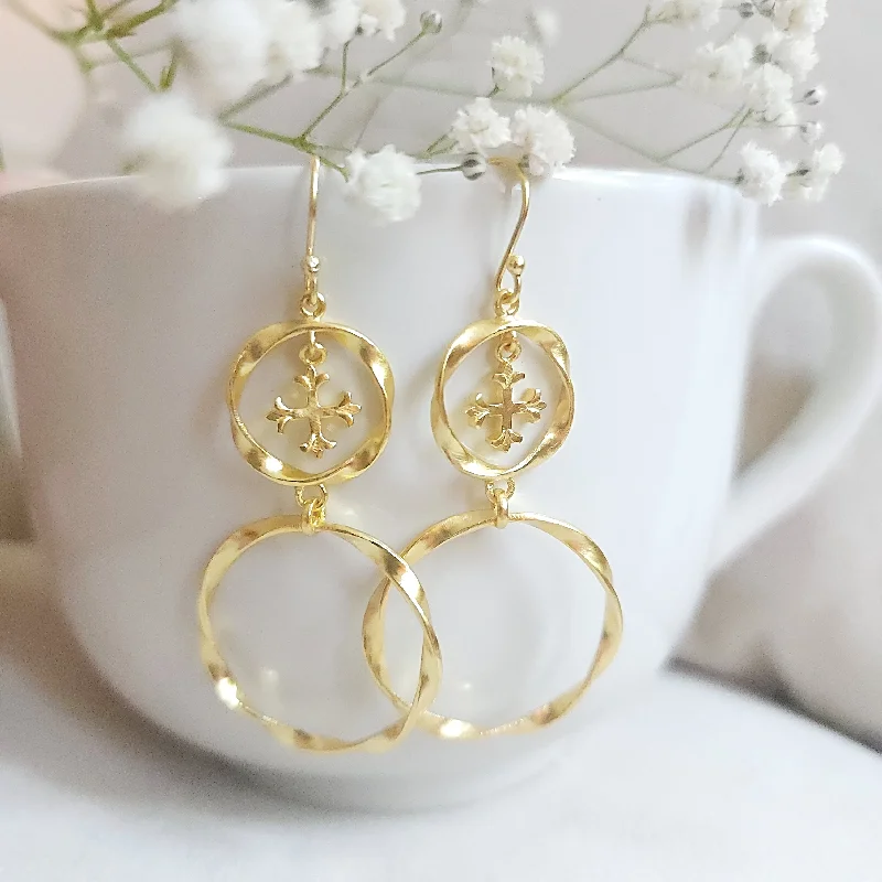 Solid ring earrings-Crown of Beauty Earrings