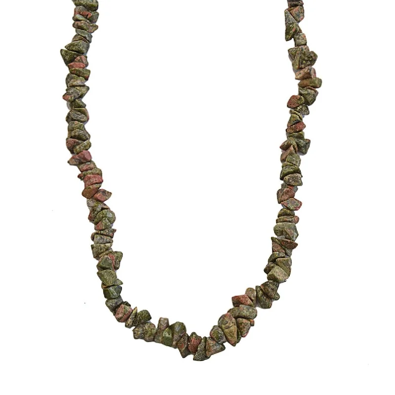 Faith charm necklaces-NOVICA Rosy Sage, Unakite long beaded necklace