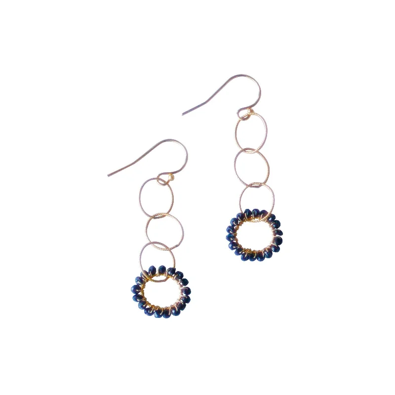 Textured disc earrings-Rosanna Earrings - Black Garnet