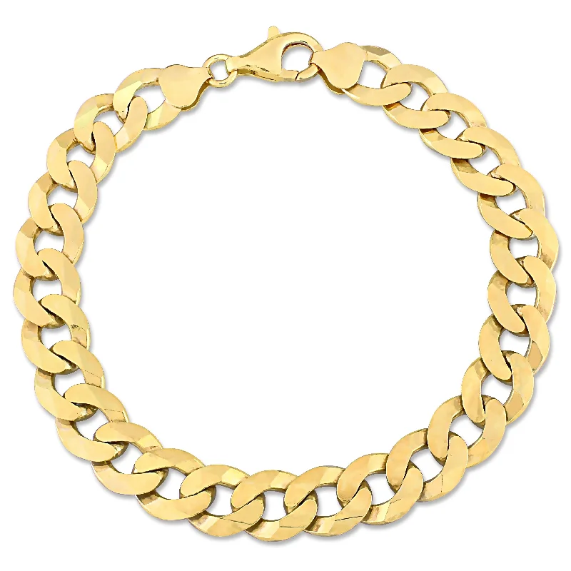 Surf theme bangles-Miadora 18kt Yellow Gold Plated Sterling Silver Curb Chain Men's Bracelet