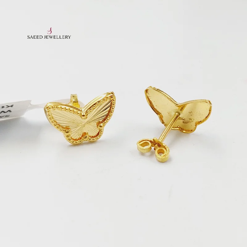 Thin threader earrings-Butterfly Screw Earrings