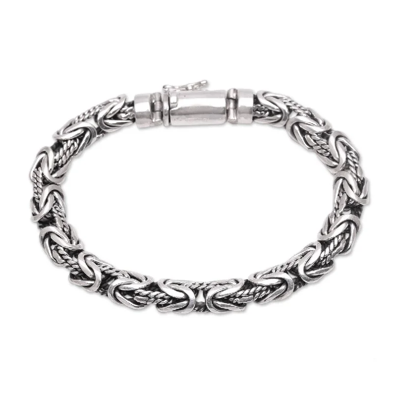 Light clay bangles-NOVICA Generous Spirit, Sterling silver chain bracelet