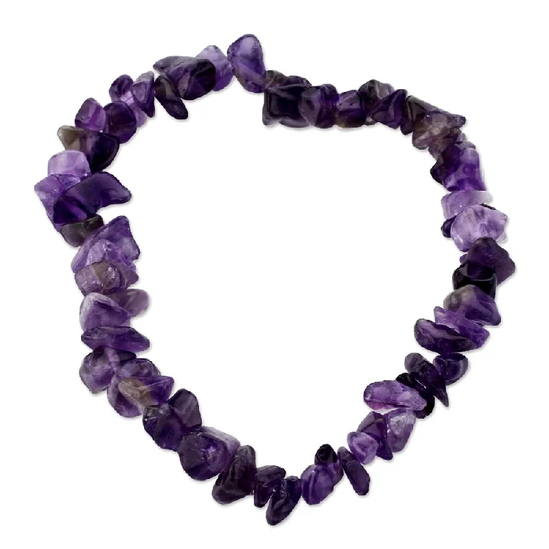 Subtle accent bangles-Handmade Amethyst 'Nature's Wisdom' Bracelet (Peru)