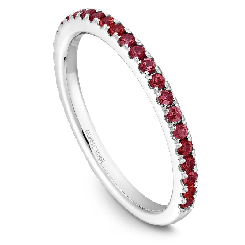 Heart stone engagement rings-Noam Carver Stackable Collection 0.36cttw. Ruby Fashion Ring STA2-1-R