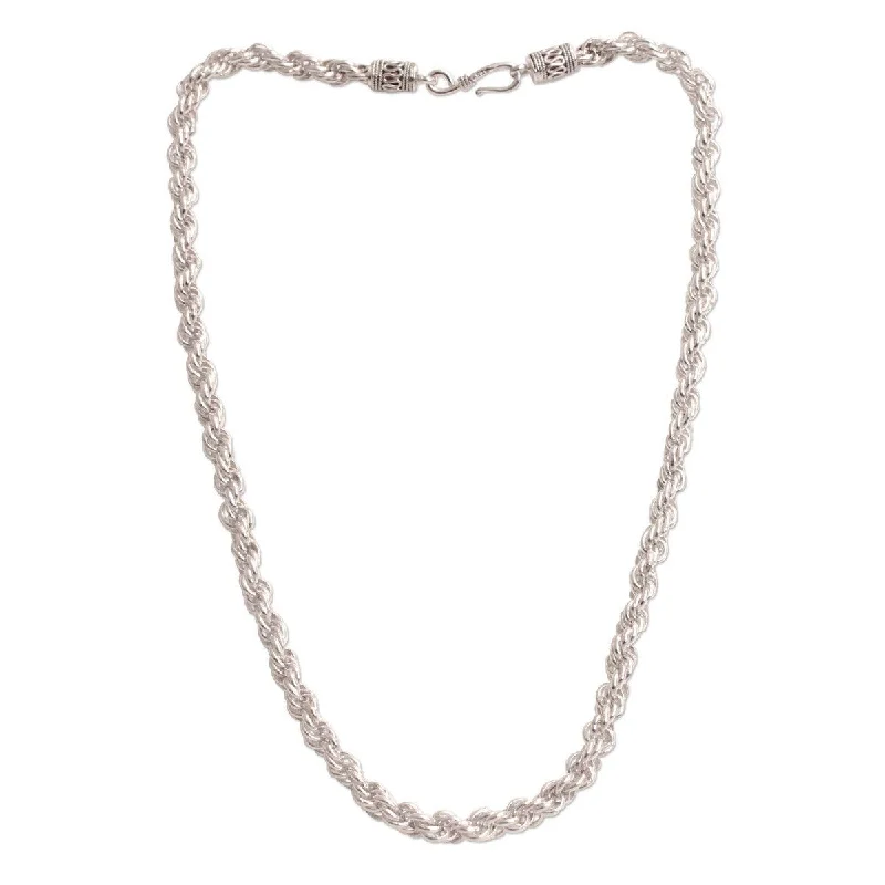 Dainty charm necklaces-NOVICA Spiral Shimmer, Sterling silver chain necklace