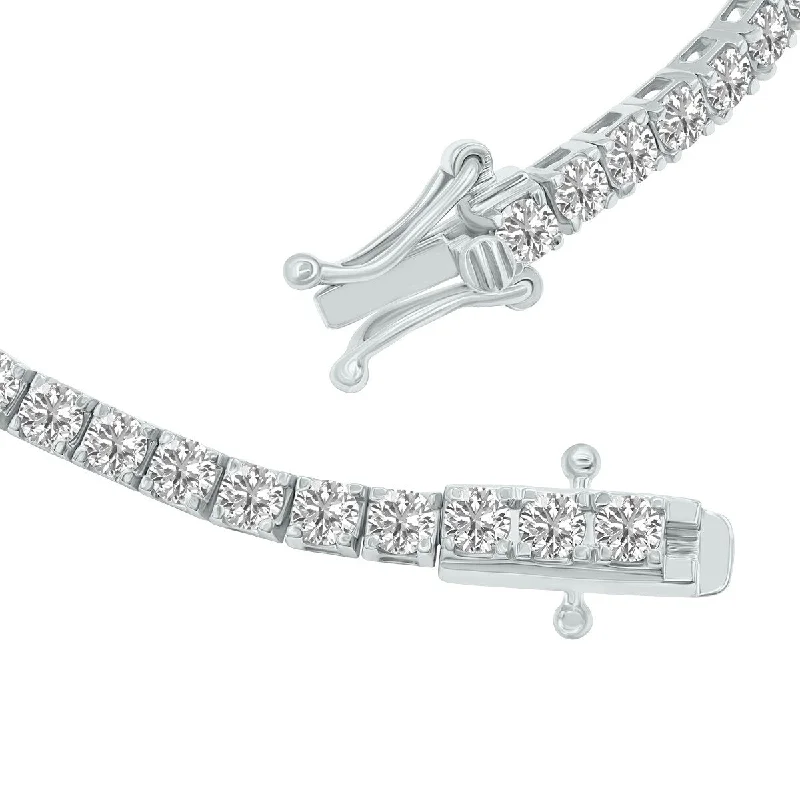 Vivid druzy bangles-Marquee 6 Carat TW Lab Grown Diamond Tennis Bracelet in 14K White Gold