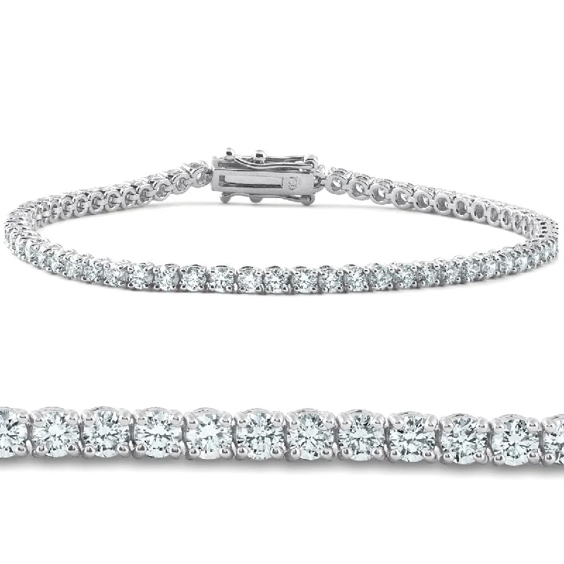 Oak grain bangles-4 Ct Diamond 7" Tennis Bracelet 18k White Gold Lab Grown Eco Friendly