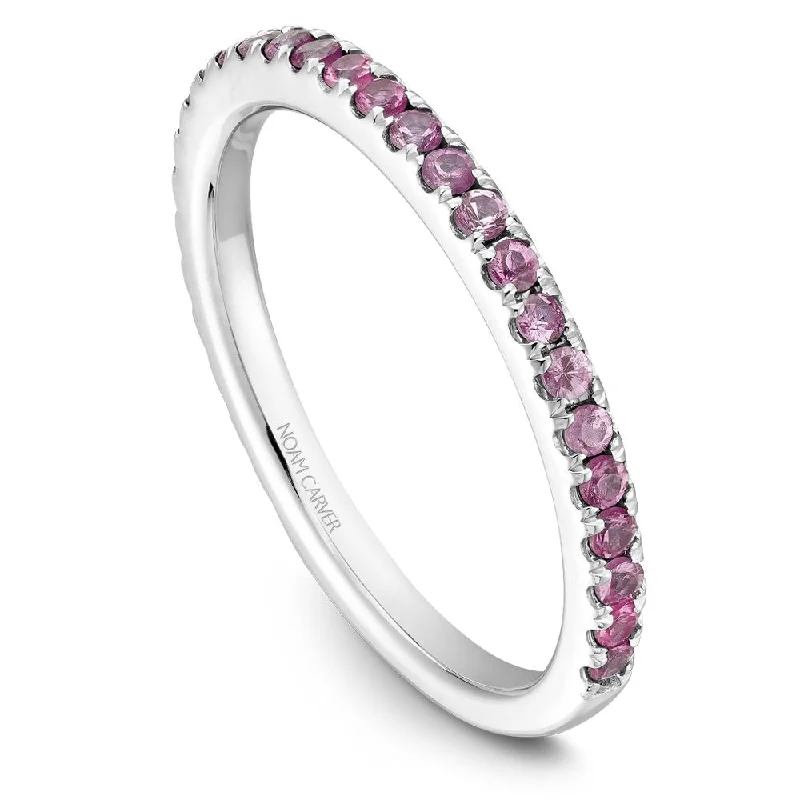 Open shank engagement rings-Noam Carver Stackable Collection 0.44cttw. Pink Sapphire Fashion Ring STA2-1-P