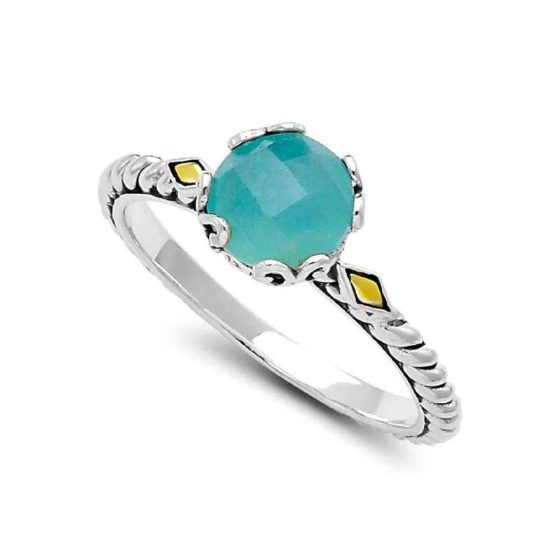 Wide geometric engagement rings-Samuel B. Aquamarine Birthstone Glow Ring - March