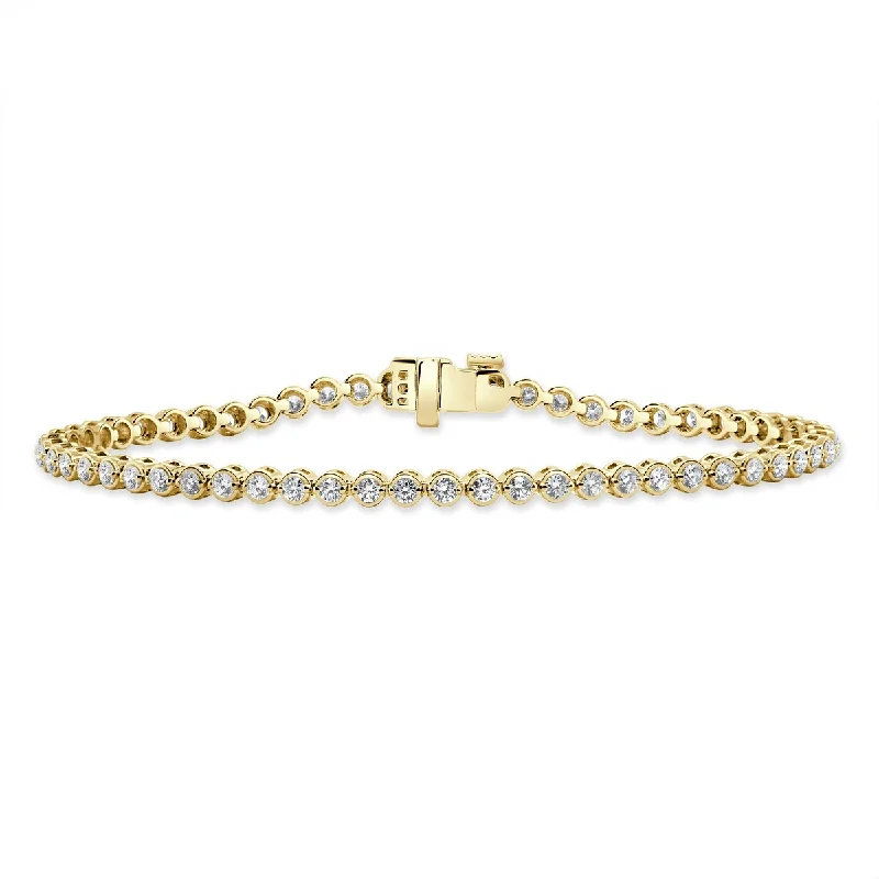 High link bangles-Joelle Diamond Bezel Set Bracelet 2.00ct 14K Gold - White