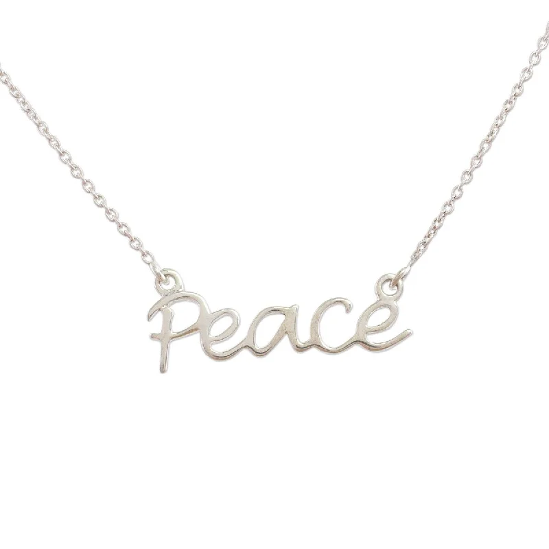 Spinel necklaces-NOVICA Handmade Sterling Silver 'Peace Mantra' Necklace (India)