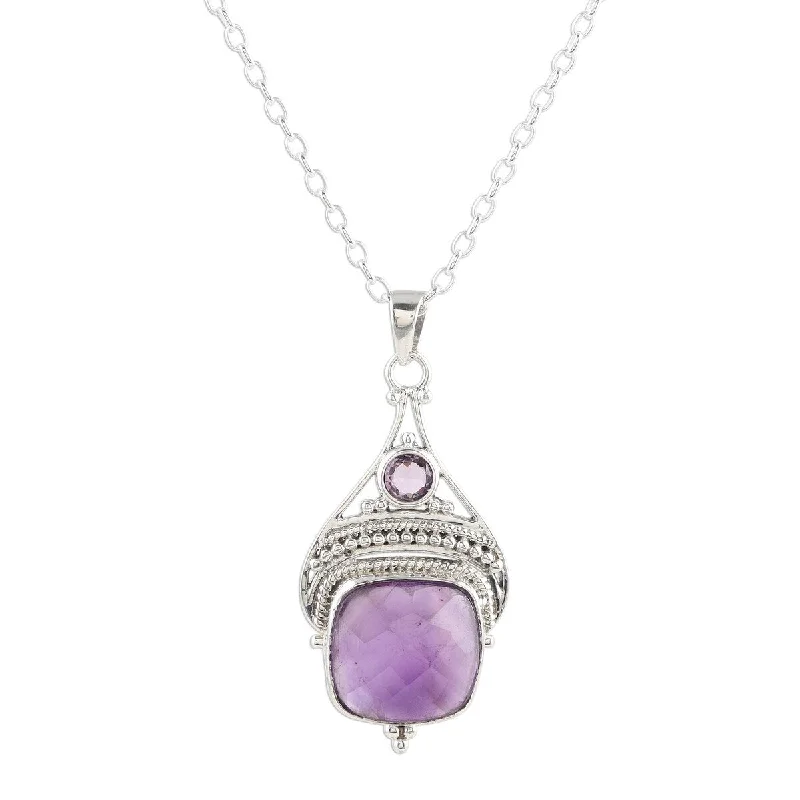 Ruby stone necklaces-NOVICA Purple Royalty, Amethyst pendant necklace