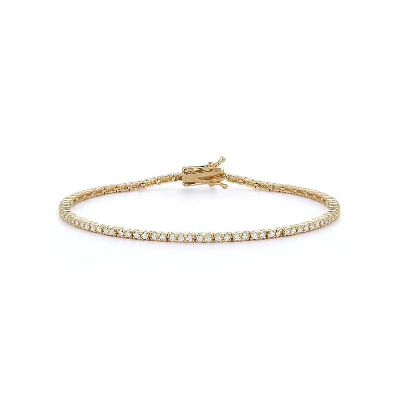 Lily motif bangles-14kt Diamond Tennis Bracelet