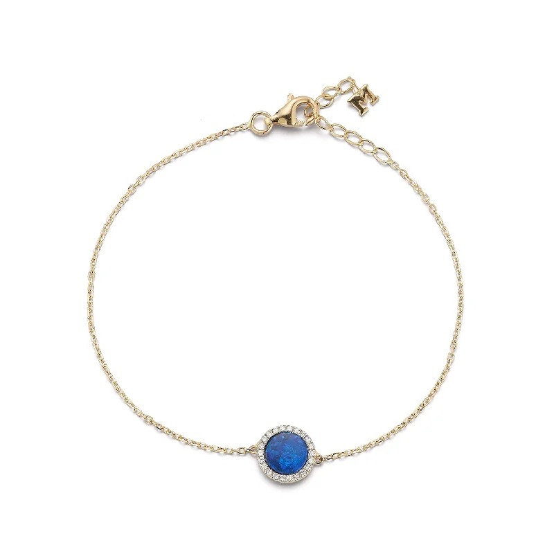 Open frame bangles-14kt Opal and Diamond Bracelet