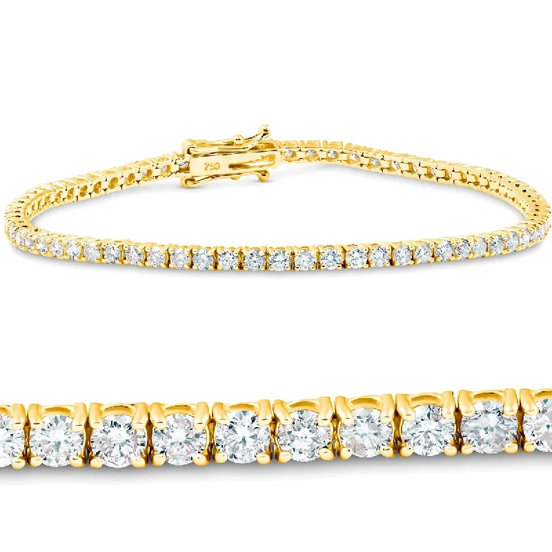 Shiny word bangles-4 Ct. Diamond Yellow Gold Round Cut Tennis Bracelet 7"