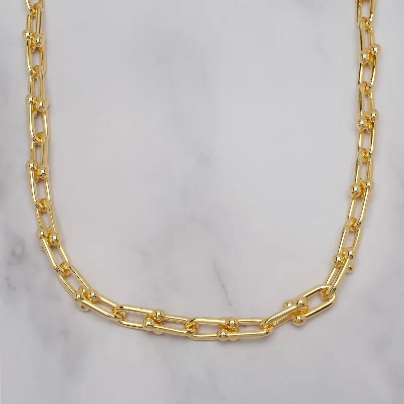 Layered link necklaces-Victoria Townsend Gold Plated Bridle Link Necklace