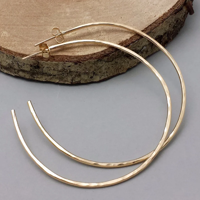 Curved design earrings-Hoops with Posts - Gold Filled and Sterling Silver