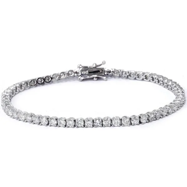 Silk tassel bangles-14k White Gold 4ct TDW Diamond Tennis Bracelet