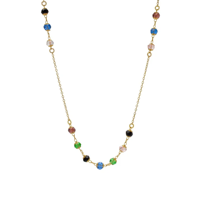 Fine bead necklaces-Victoria Townsend Gold Plated Multi Color Bead Necklace