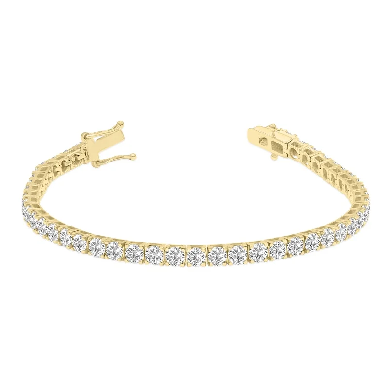 Alloy metal bangles-Marquee 9 Carat TW Lab Grown Diamond Tennis Bracelet in 14K Yellow Gold