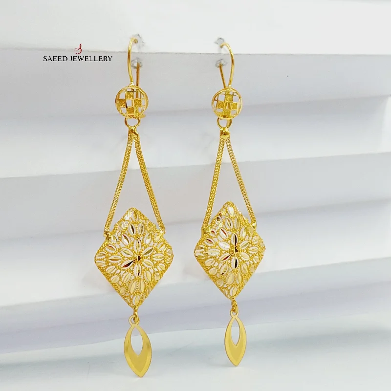 Two-tone earrings-Leaf Earrings