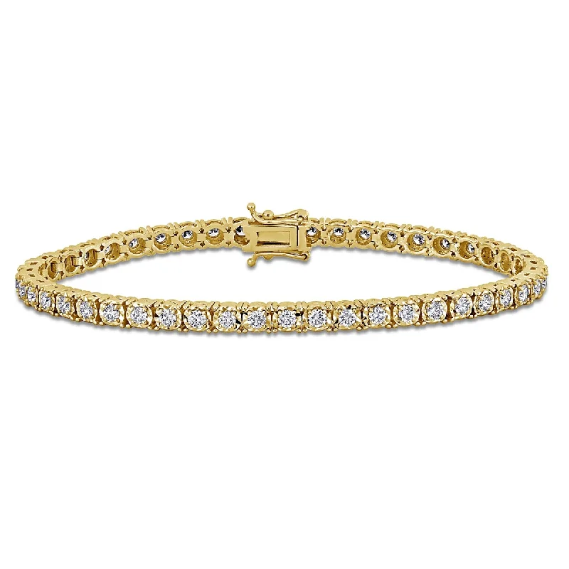 Light wood bangles-Created Forever 2 1/2ct TW Lab-Grown Diamond Tennis Bracelet in 14k Yellow Gold