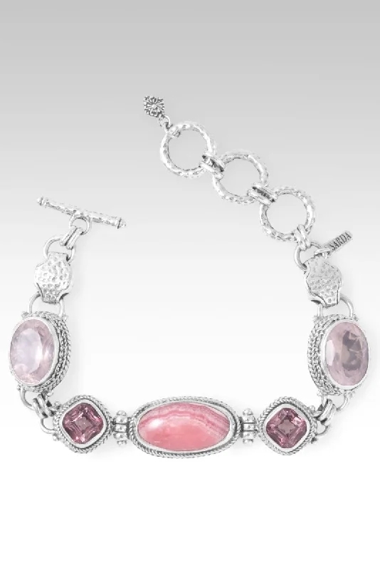 Oval gem bangles-Trust in His Timing Bracelet™ in Rhodochrosite