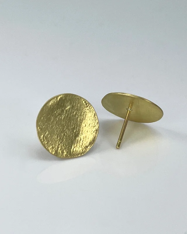 Tiered drop earrings-Sarah McGuire 18K Parchment Disk Earrings