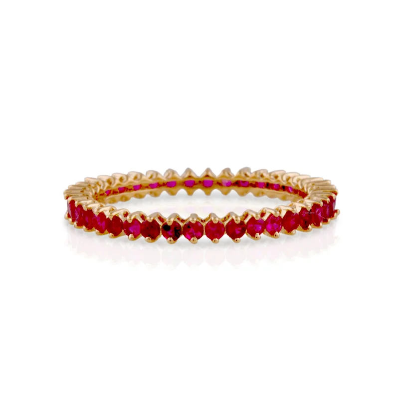 Ruby Round Ring In 18K Yellow Gold