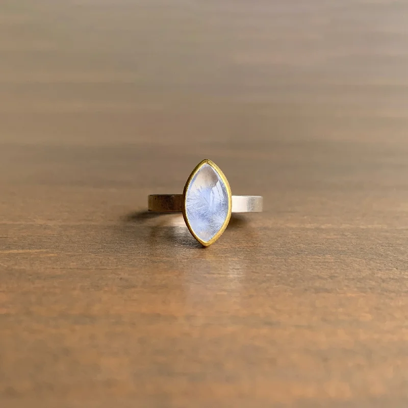 Dumortierite Quartz Marquise Ring