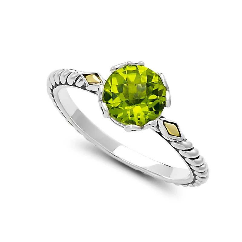 Princess cut engagement rings-Samuel B. Peridot Birthstone Glow Ring - August