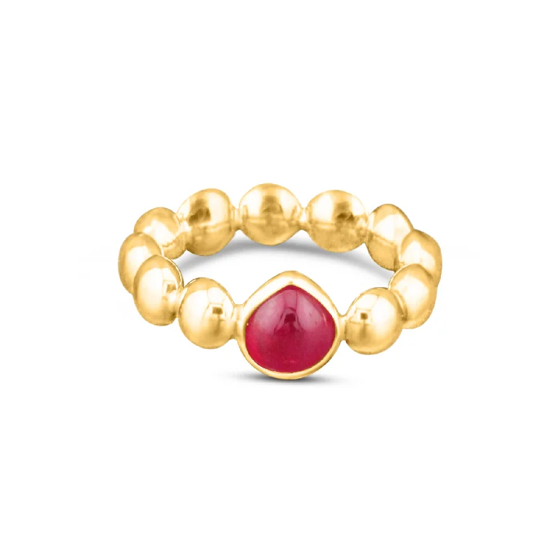 Ruby Round Ring In 18K Yellow Gold