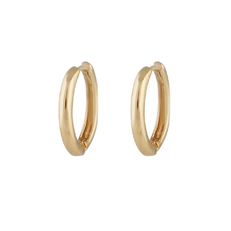 Dove feather earrings-Gold Fine Huggie Hoop