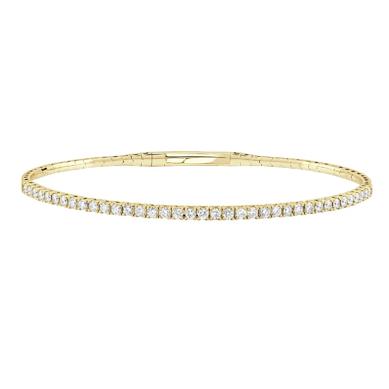 Wide cuff bangles-Auriya 14k Gold Lab Grown Diamond Bangle Bracelet 1.00 ct. tw. (E-F, SI1-SI2)