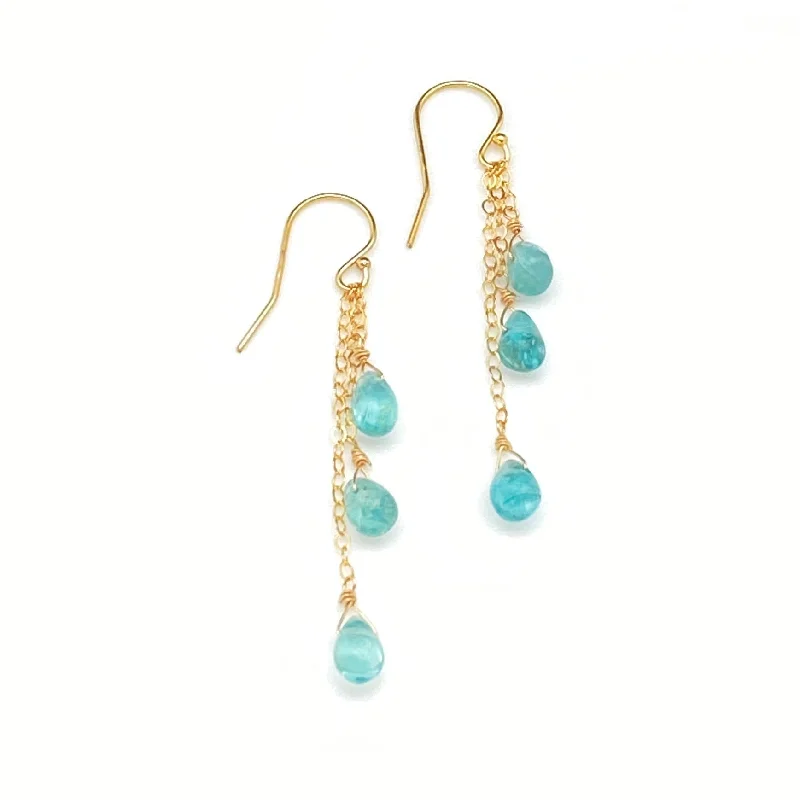 Light drop earrings-Michelle Earrings - Apatite