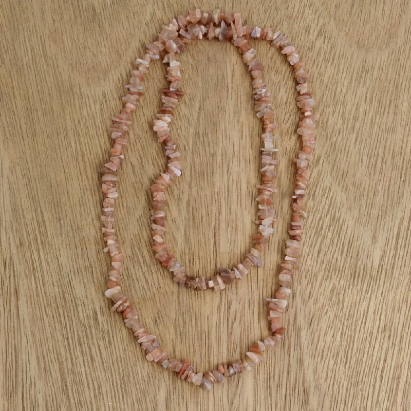 Thick chain necklaces-Handmade Moonstone 'Earthen Infatuation' Necklace (Brazil)