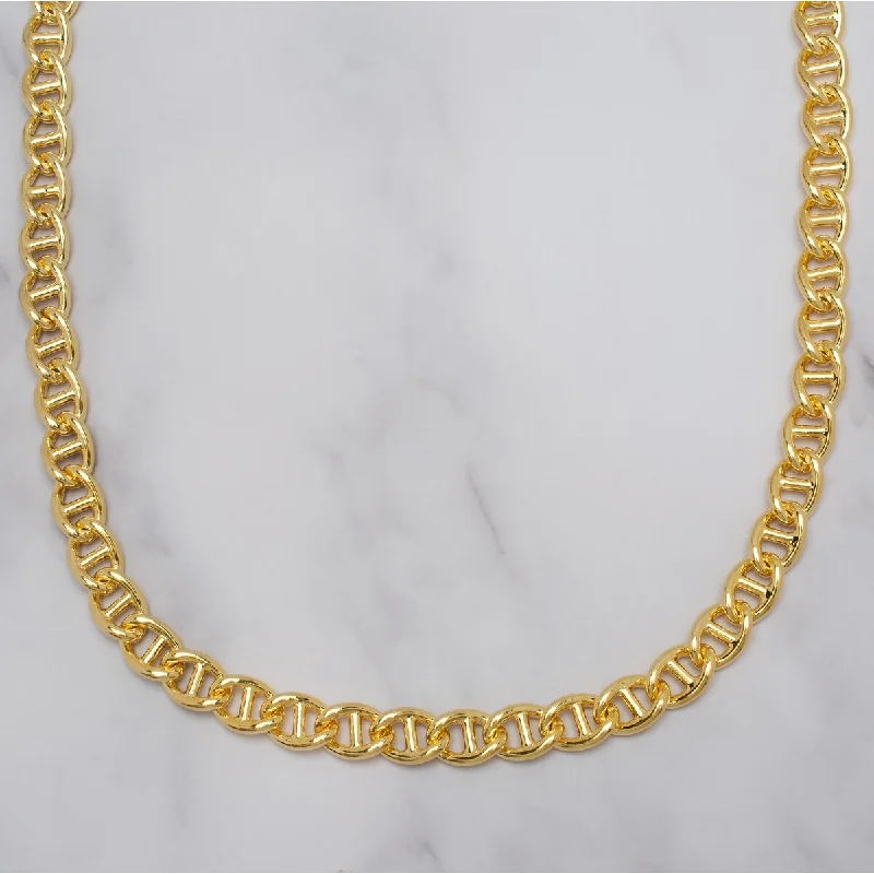 Retro deco necklaces-Victoria Townsend Gold Plated Anchor Link Necklace