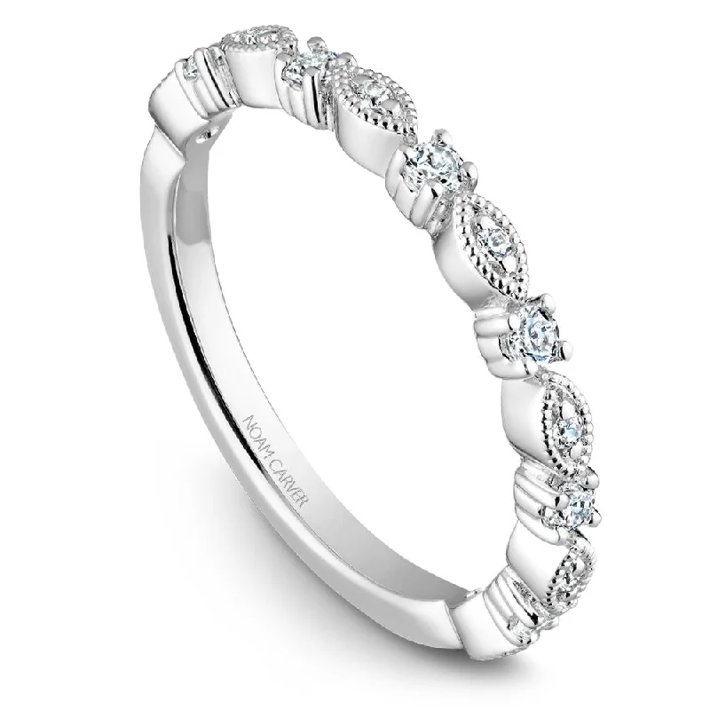 Sleek modern engagement rings-Noam Carver Stackable Collection 0.22cttw. Diamond Fashion Ring STB10-1