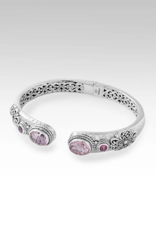 Wide gold bangles-Splendid Grace Tip-to-Tip Bracelet™ in Pink Cashmere™ Mystic Quartz