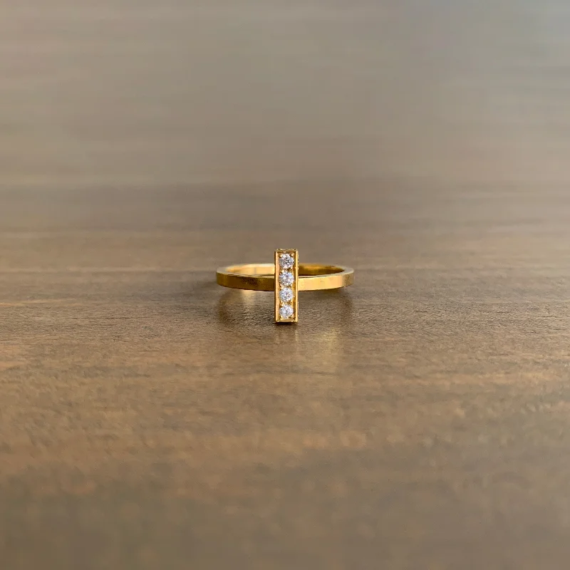 Five-Sided Diamond Bar Ring