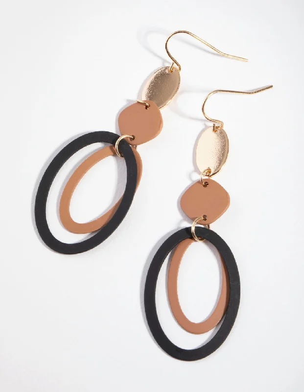 Large hoop earrings-Gold Multi Coat Drop Earrings