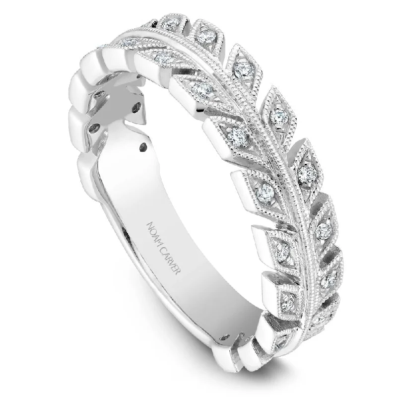 Crystal-twisted engagement rings-Noam Carver Stackable Collection 0.17cttw. Diamond Fashion Ring STB3-1