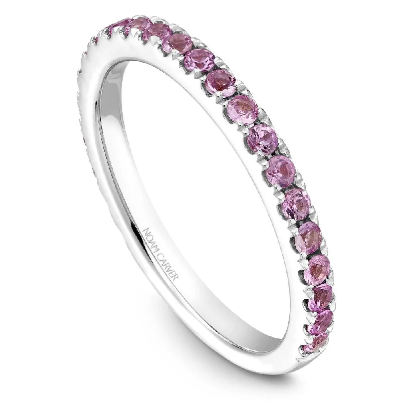 Vintage flair engagement rings-Noam Carver Stackable Collection 0.60cttw. Pink Sapphire Fashion Ring STA3-1-P