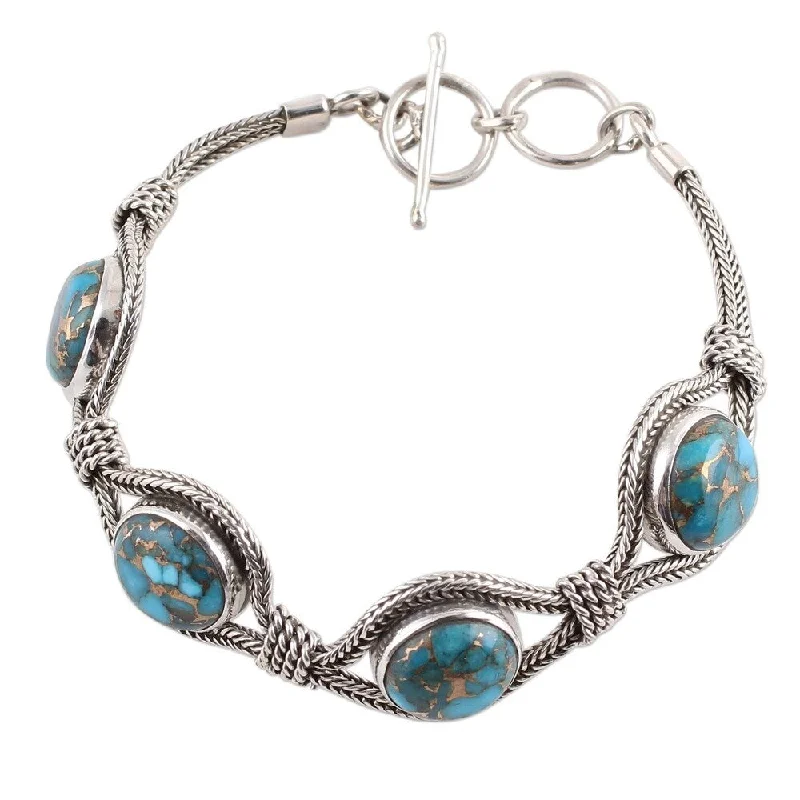 Swirl shape bangles-NOVICA Handmade Heavenly Blues Bracelet (India)