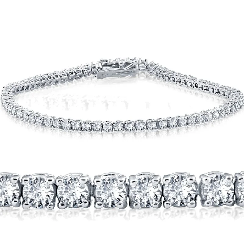 Secure clasp bangles-2 cttw Lab Grown Diamond Tennis Bracelet 14 KT White Gold 7"