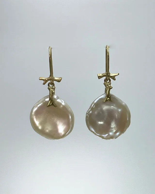 Thick tier earrings-Annnette Ferdinandsen 14K Pearl Petal Earrings