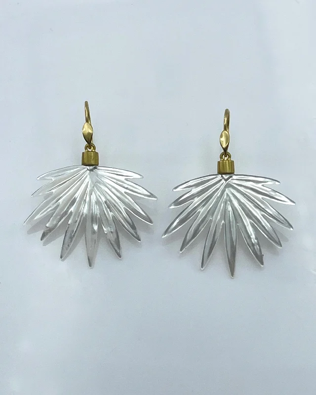 Thick tier earrings-Annette Ferdinandsen Mother-of-Pearl Fan Palm Earrings